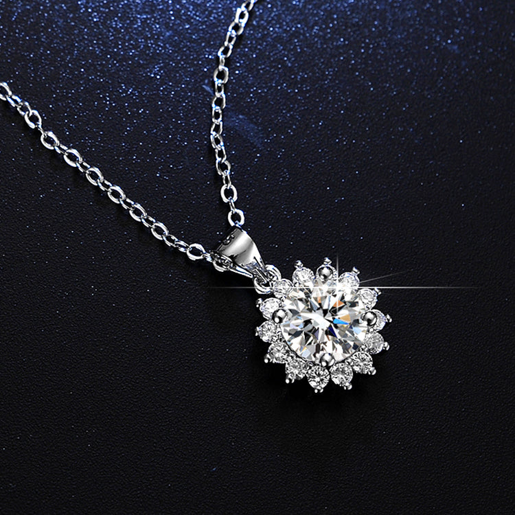 Round Cut Moissanite Classic Necklace — 0.5ct, D-color, VVS1, 925 Sterling Silver
