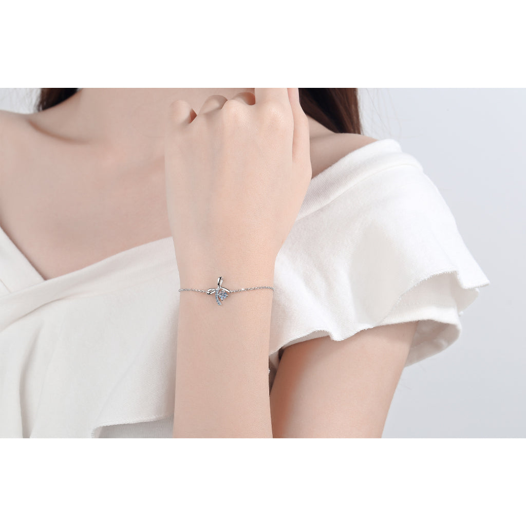 Round Cut Moissanite Butterfly Bracelet — 0.5ct, D-color, VVS1, 925 Sterling Silver