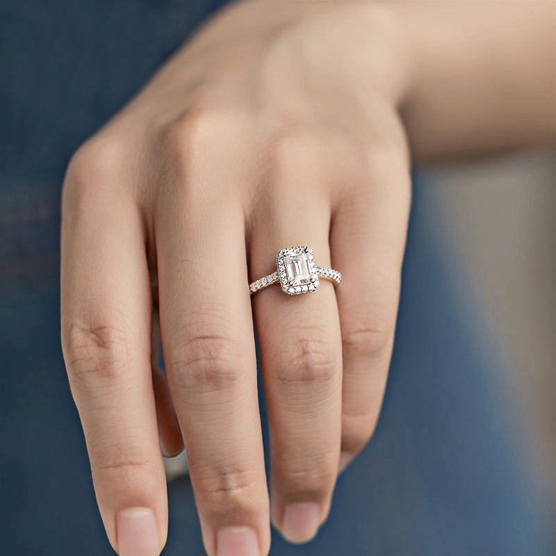 Round Cut Moissanite Square Ring — 0.5ct, D-color, VVS1, 18K Gold Vermeil