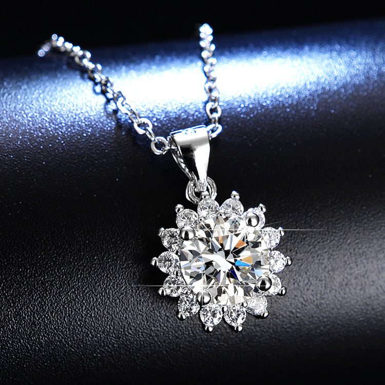 Round Cut Moissanite Classic Necklace — 0.5ct, D-color, VVS1, 925 Sterling Silver