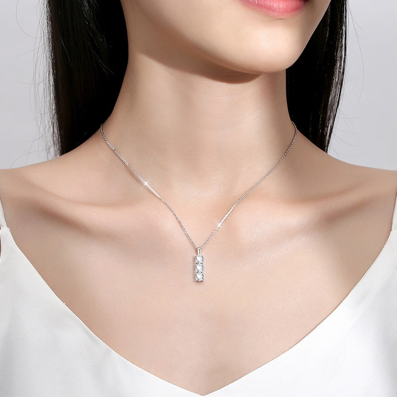 Round Cut Moissanite Star Necklace — 0.5ct, D-color, VVS1, 925 Sterling Silver
