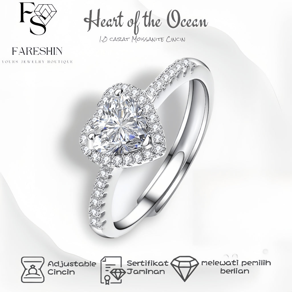 Round Cut Moissanite Heart Ring — 0.5ct, D-color, VVS1, 18K Gold Vermeil