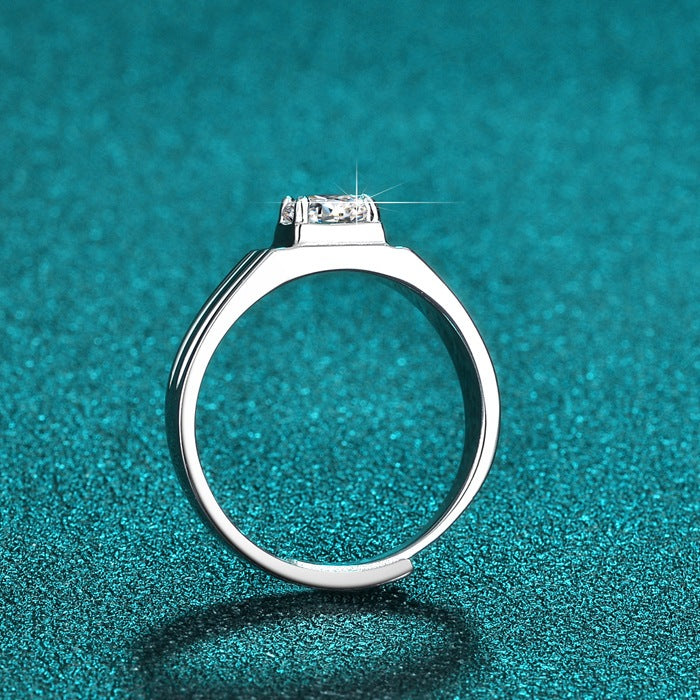 Round Cut Moissanite Heart Ring — 0.5ct, D-color, VVS1, 18K Gold Vermeil