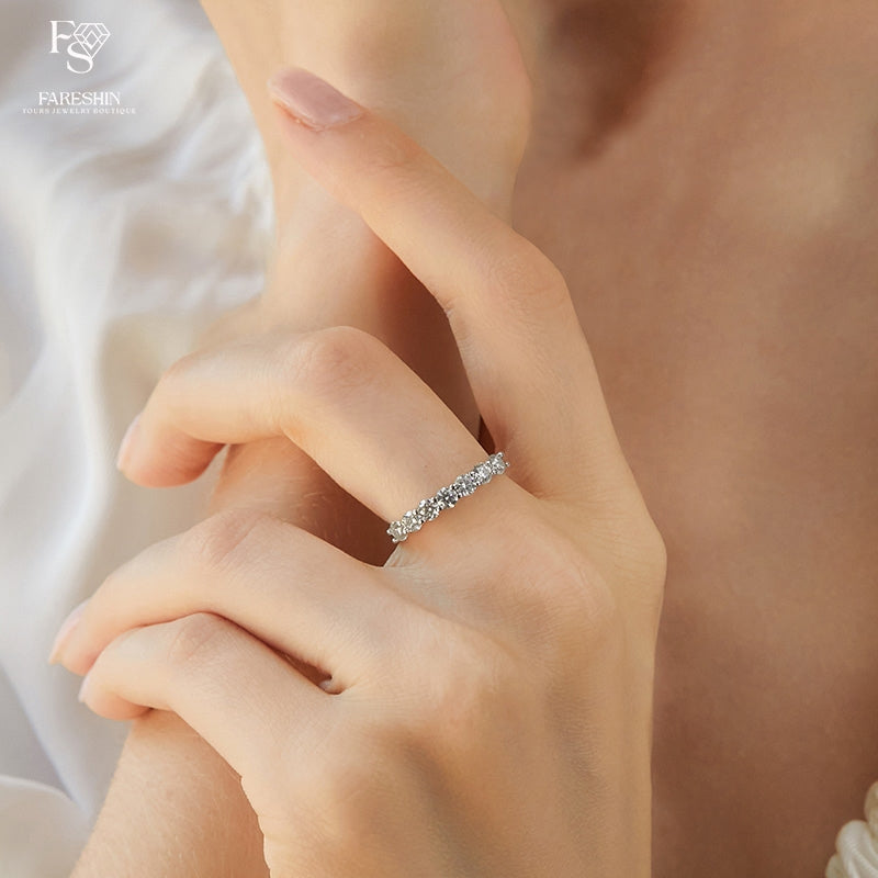 Round Cut Moissanite Princess Ring — 0.5ct, D-color, VVS1, 18K Gold Vermeil