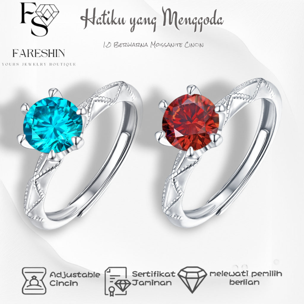 Round Cut Moissanite Heart Ring — 0.5ct, D-color, VVS1, 18K Gold Vermeil