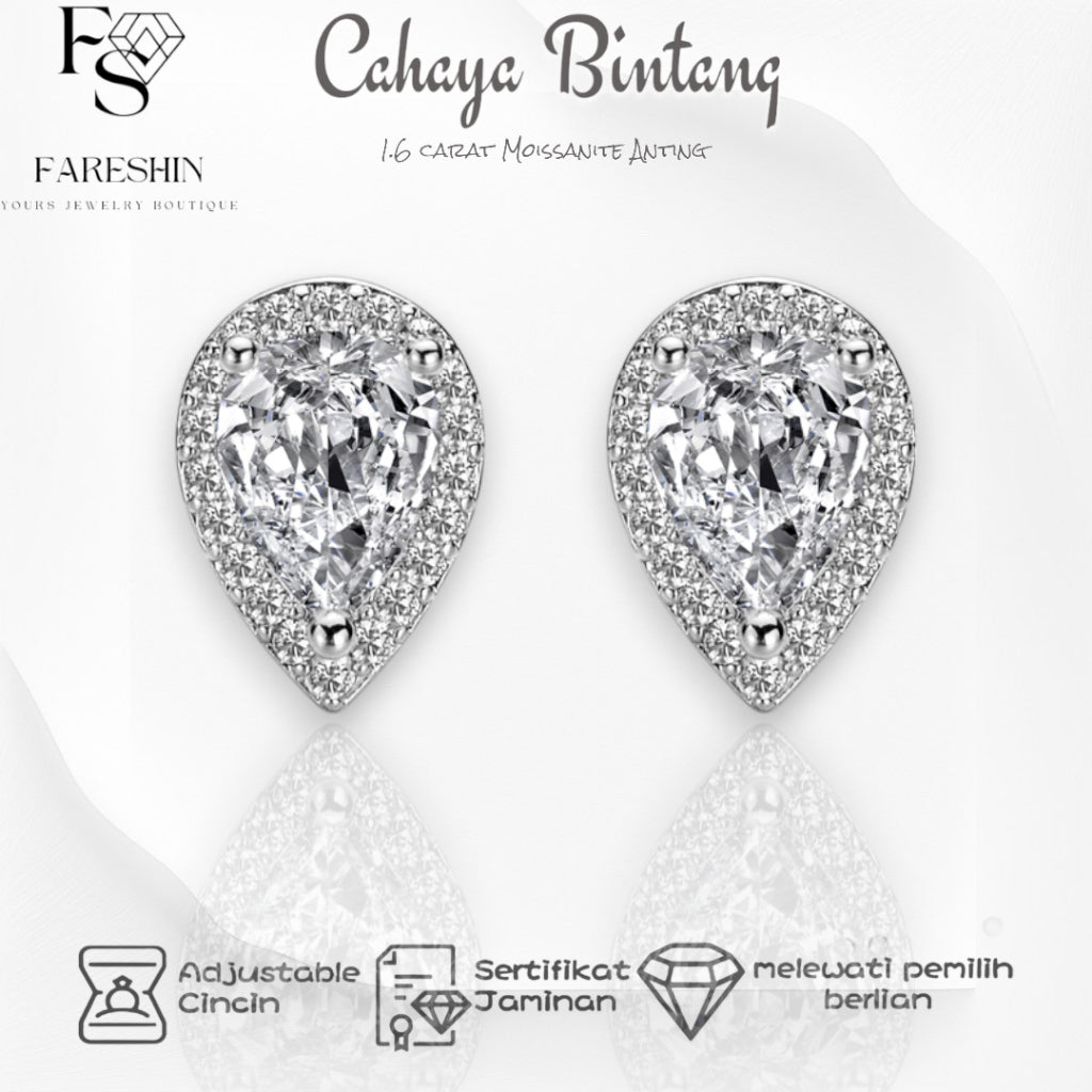 Round Cut Moissanite Star Ring — 0.5ct, D-color, VVS1, 925 Sterling Silver