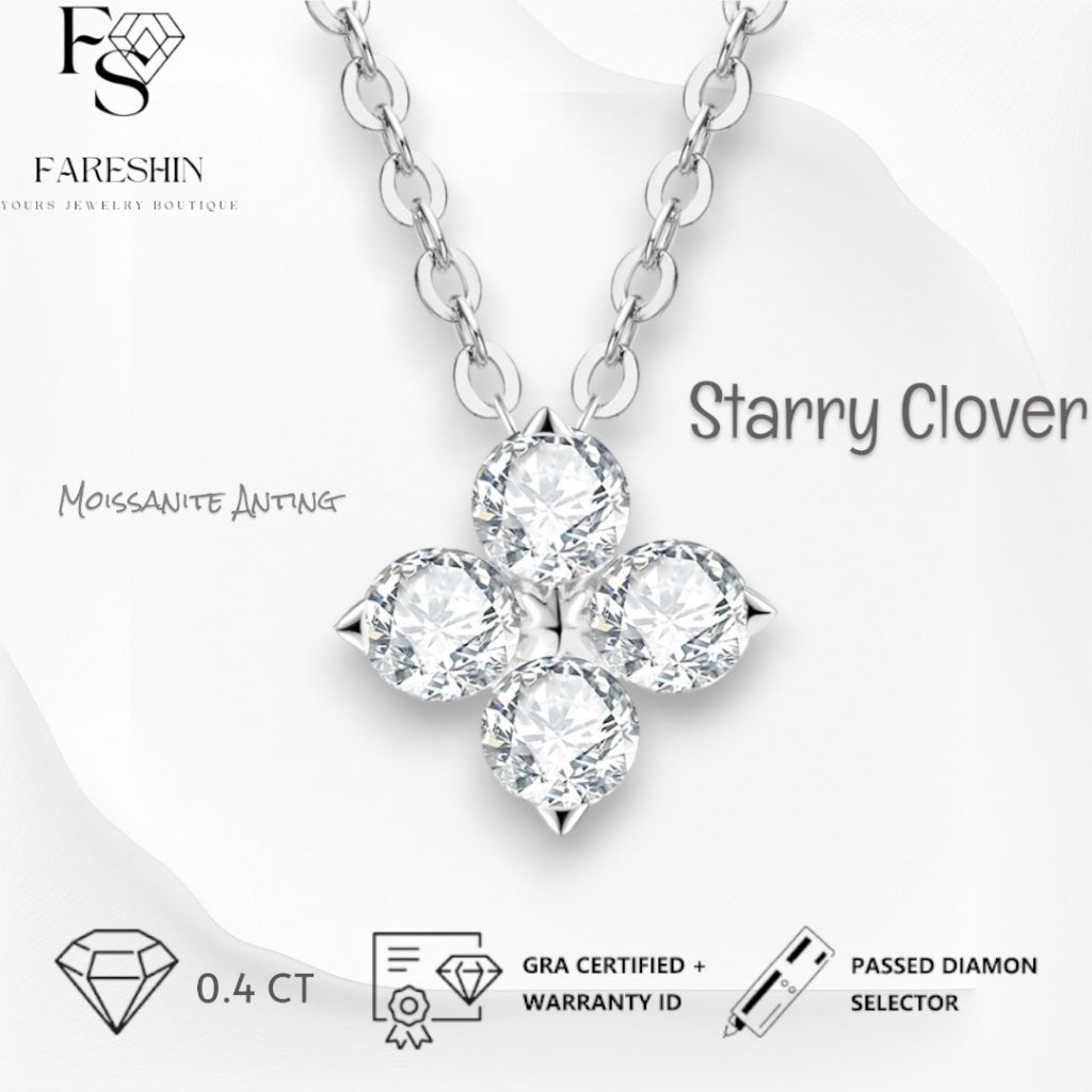 Round Cut Moissanite Star Ring — 4ct, D-color, VVS1, 18K Gold Vermeil