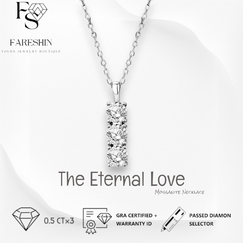 Round Cut Moissanite Star Necklace — 0.5ct, D-color, VVS1, 925 Sterling Silver