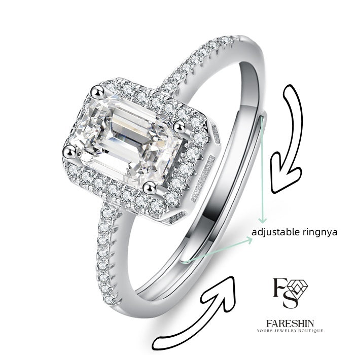 Round Cut Moissanite Square Ring — 0.5ct, D-color, VVS1, 18K Gold Vermeil