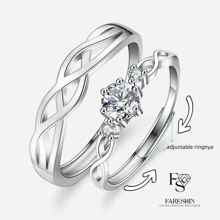 Fareshin Round Cut Heart - , D Color, Vvs1, Moissanite Ring - 0.5ct / 18K Gold Vermeil - additional product view | FARESHIN