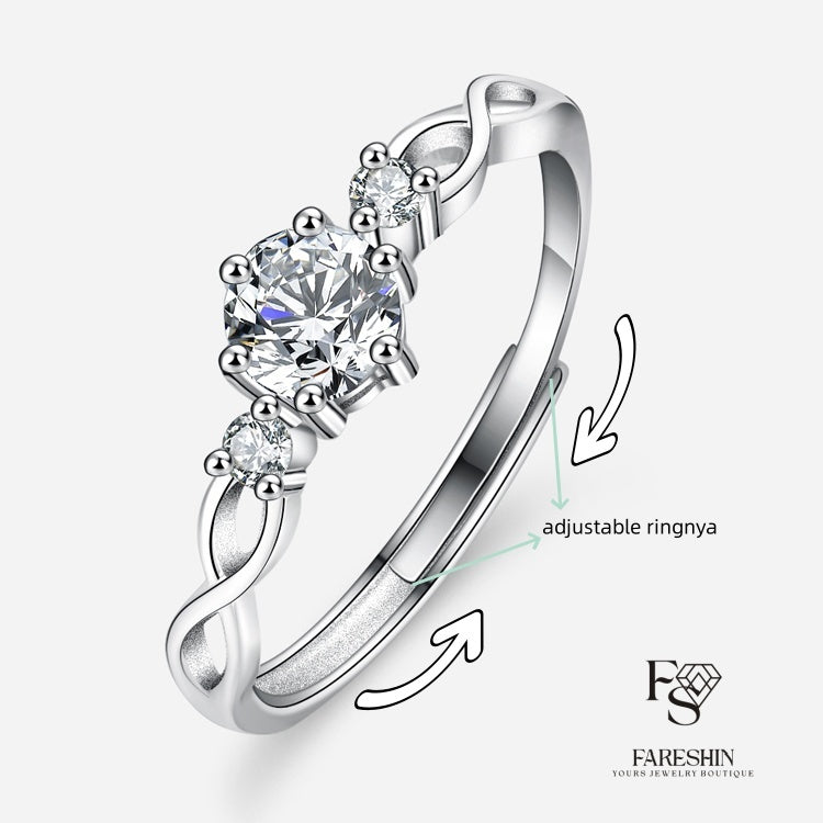 Fareshin Round Cut Heart - , D Color, Vvs1, Moissanite Ring - 0.5ct / 18K Gold Vermeil - additional product view | FARESHIN
