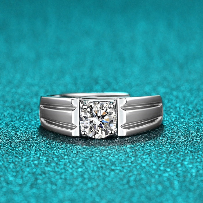 Round Cut Moissanite Heart Ring — 0.5ct, D-color, VVS1, 18K Gold Vermeil