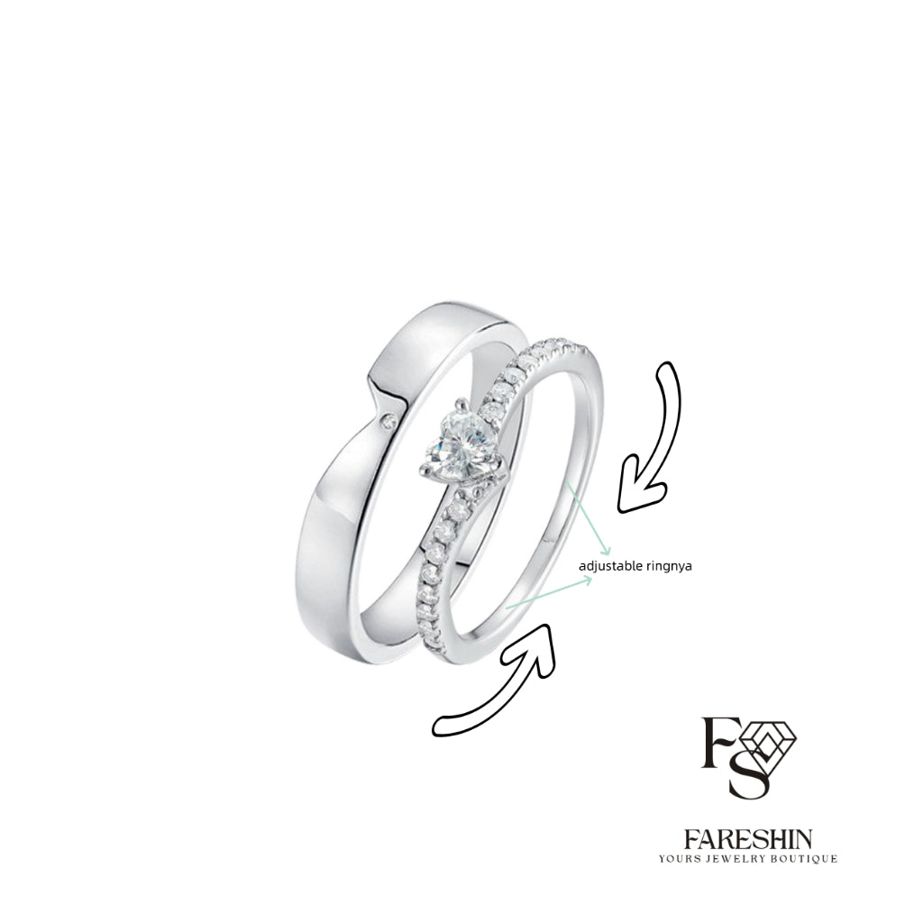 Fareshin Round Cut Heart - , D Color, Vvs1, Moissanite Ring - 0.5ct / 18K Gold Vermeil - additional product view | FARESHIN