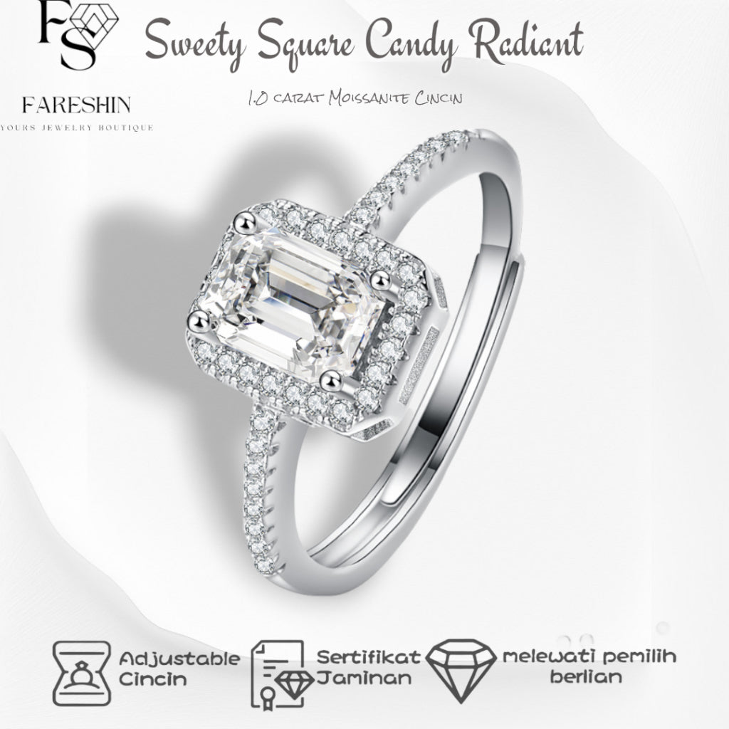 Round Cut Moissanite Square Ring — 0.5ct, D-color, VVS1, 18K Gold Vermeil
