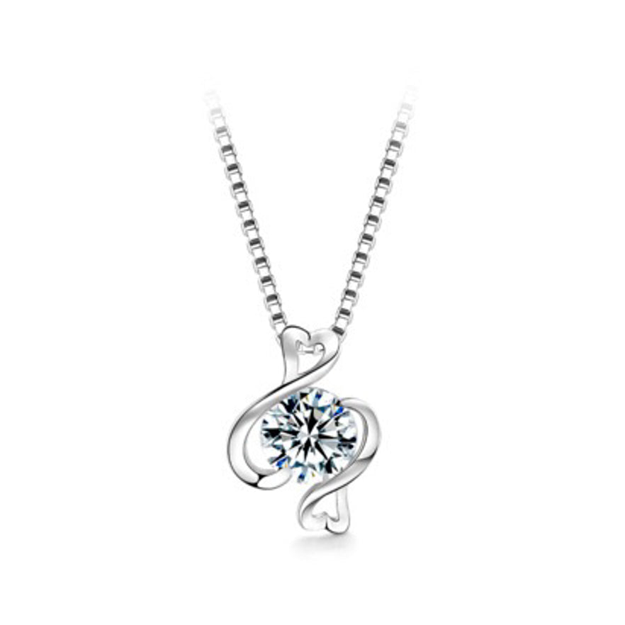 Round Cut Moissanite Classic Necklace — 0.5ct, D-color, VVS1, 925 Sterling Silver