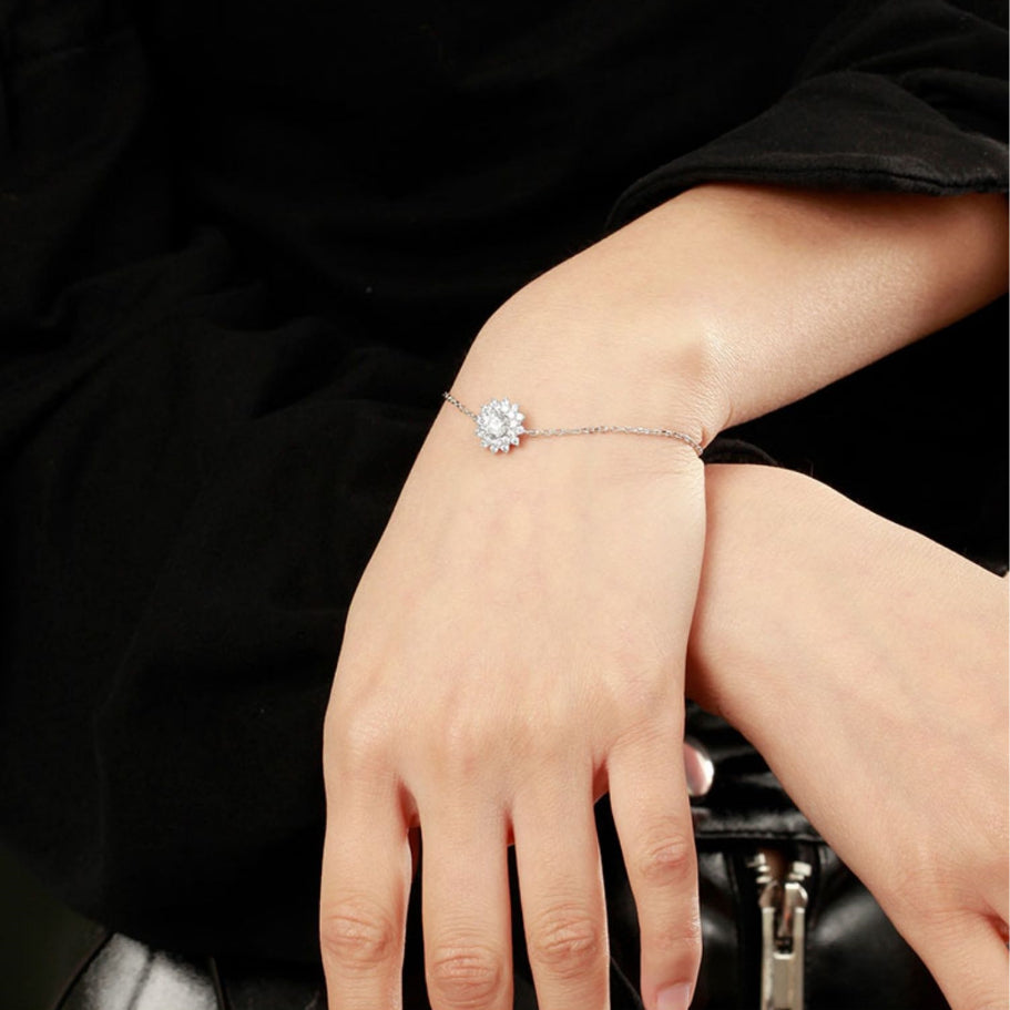 Round Cut Moissanite Classic Bracelet — 0.5ct, D-color, VVS1, 925 Sterling Silver