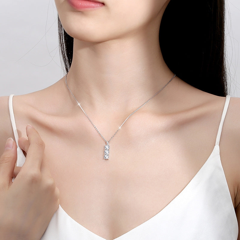 Round Cut Moissanite Star Necklace — 0.5ct, D-color, VVS1, 925 Sterling Silver