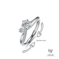 Round Cut Moissanite Star Ring — 0.5ct, D-color, VVS1, 18K Gold Vermeil