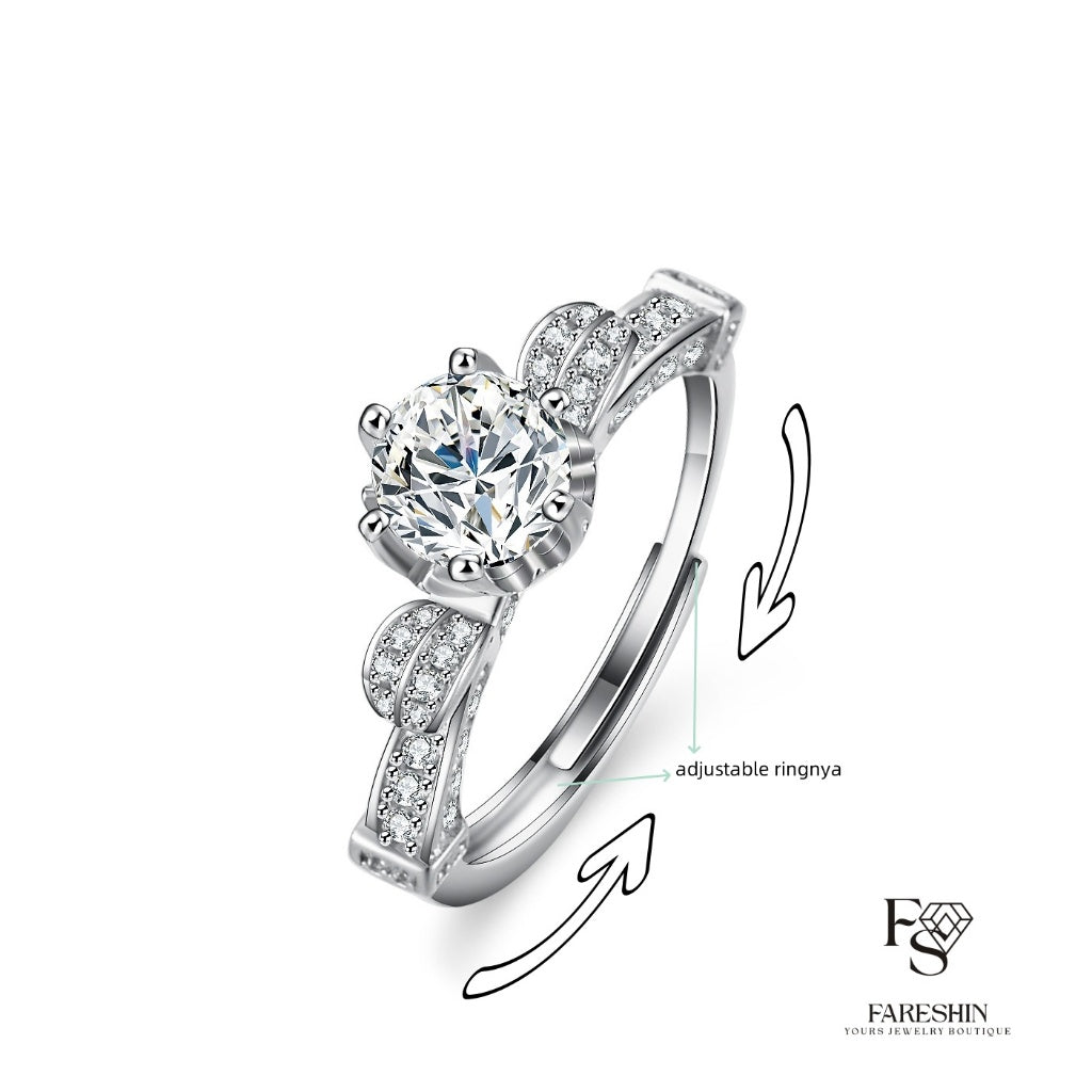 Round Cut Moissanite Sparkle Ring — 0.5ct, D-color, VVS1, 18K Gold Vermeil