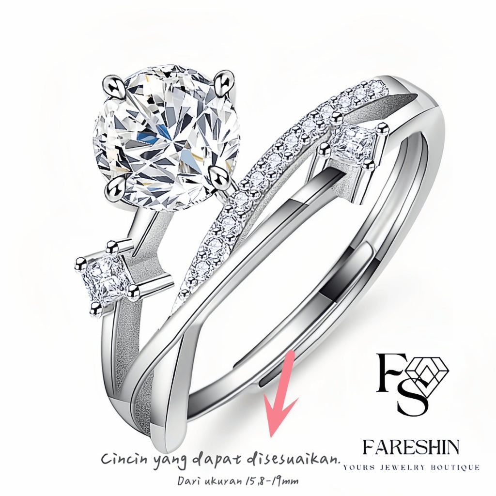 Round Cut Moissanite Heart Ring — 1.0ct, D-color, VVS1, 18K Gold Vermeil