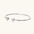 Round Cut Moissanite Heart Bracelet — 0.14ct, D-color, VVS1, 925 Sterling Silver