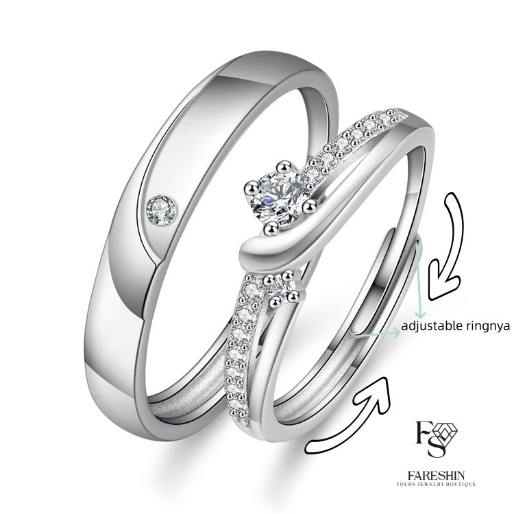 Fareshin Round Cut Classic - , D Color, Vvs1, Moissanite Ring - 0.5ct / 18K Gold Vermeil - additional product view | FARESHIN