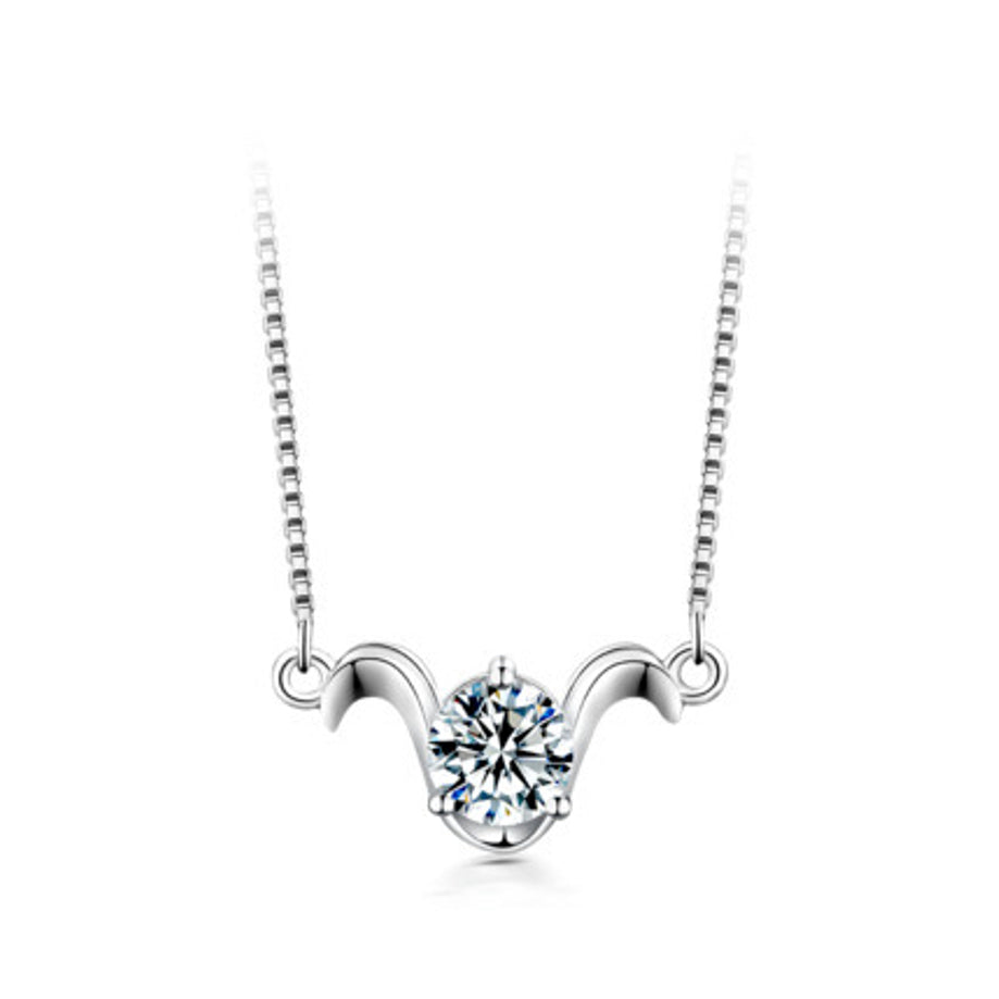 Round Cut Moissanite Classic Necklace — 0.5ct, D-color, VVS1, 925 Sterling Silver