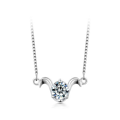 Fareshin Round Cut Classic - , D Color, Vvs1, Moissanite Necklace - 0.5ct / 925 Sterling Silver - detail view | FARESHIN