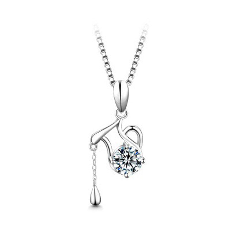 Round Cut Moissanite Classic Necklace — 0.5ct, D-color, VVS1, 925 Sterling Silver