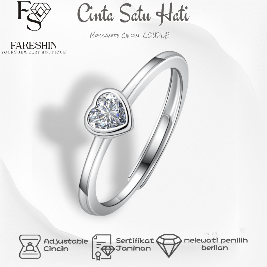 Round Cut Moissanite Heart Ring — 0.5ct, D-color, VVS1, 18K Gold Vermeil