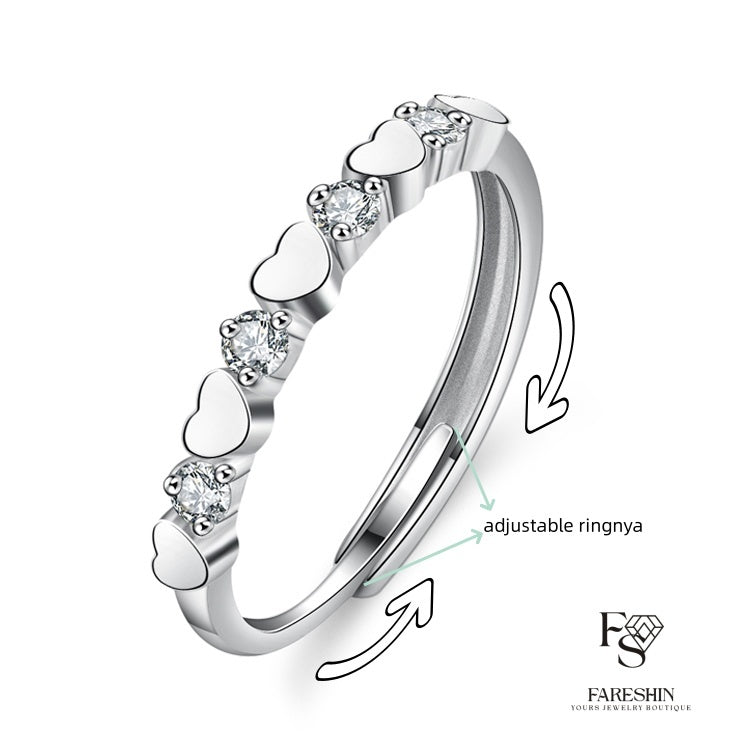 Fareshin Round Cut Heart - , D Color, Vvs1, Moissanite Ring - 0.5ct / 18K Gold Vermeil - additional product view | FARESHIN