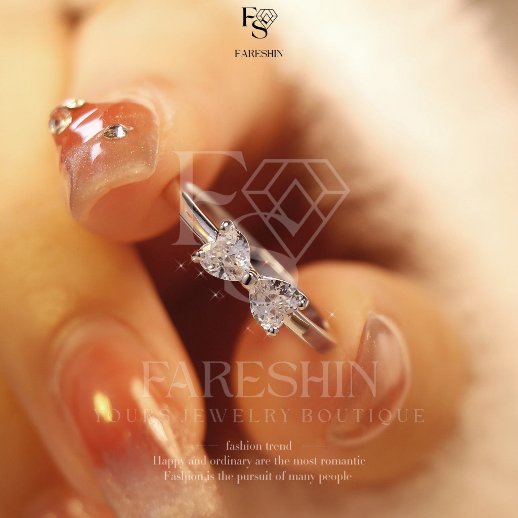 Round Cut Moissanite Heart Ring — 0.5ct, D-color, VVS1, 18K Gold Vermeil