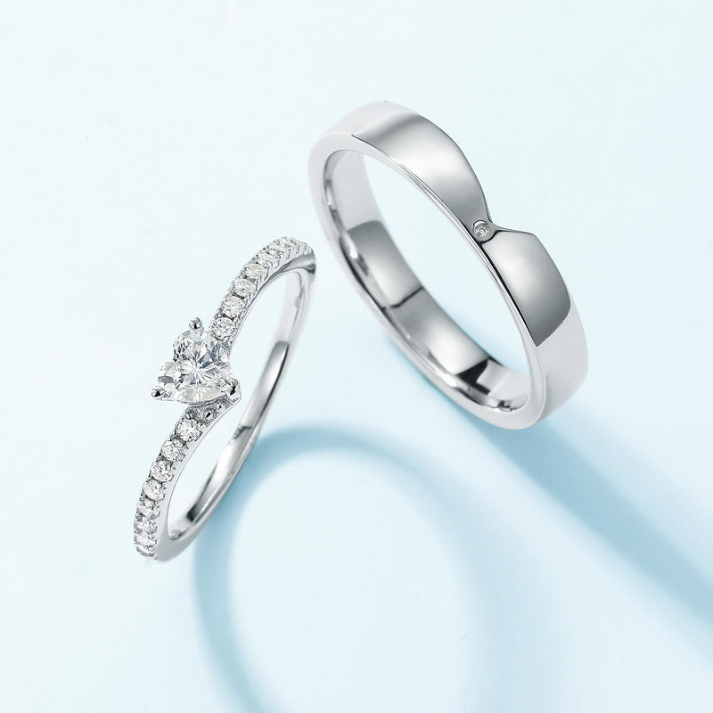 Round Cut Moissanite Heart Ring — 0.5ct, D-color, VVS1, 18K Gold Vermeil