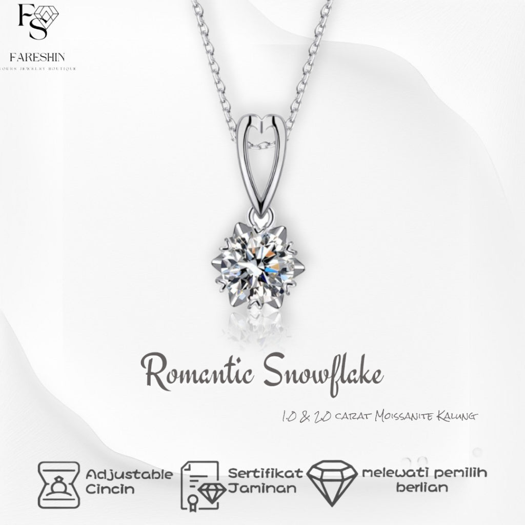Round Cut Moissanite Classic Necklace — 0.5ct, D-color, VVS1, 925 Sterling Silver