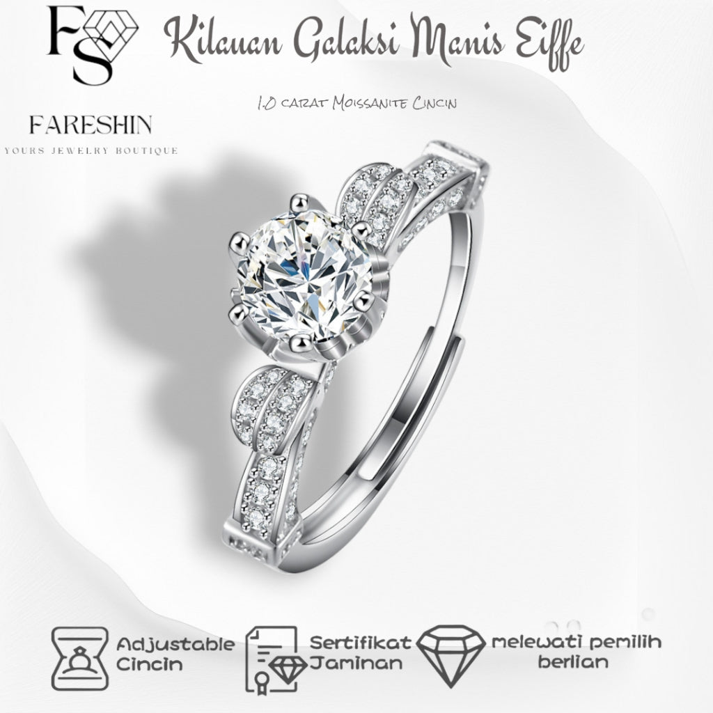 Round Cut Moissanite Sparkle Ring — 0.5ct, D-color, VVS1, 18K Gold Vermeil