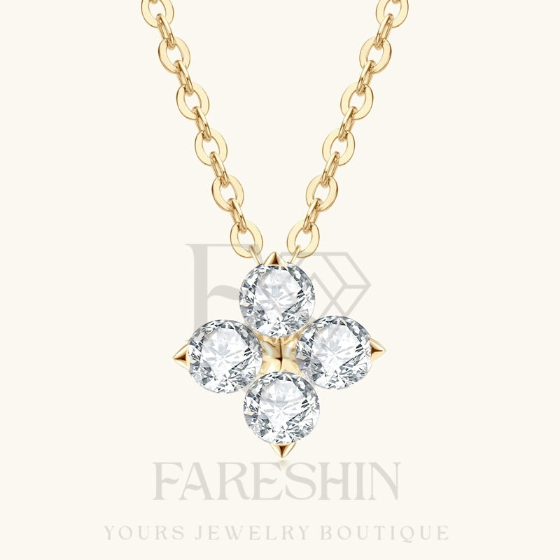 Round Cut Moissanite Star Ring — 4ct, D-color, VVS1, 18K Gold Vermeil