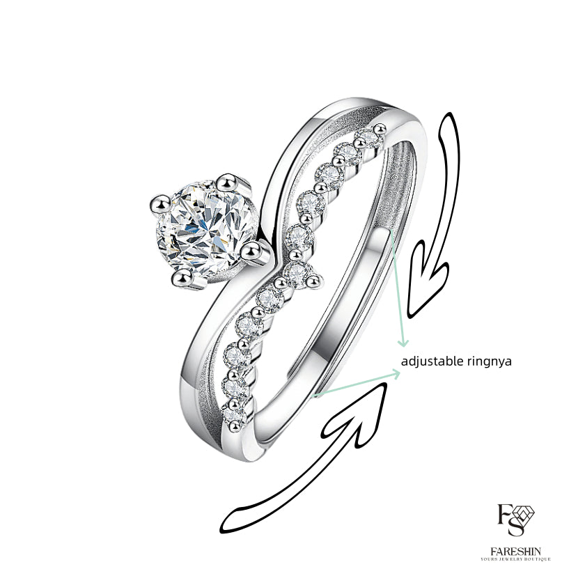 Round Cut Moissanite Heart Ring — 0.5ct, D-color, VVS1, 18K Gold Vermeil