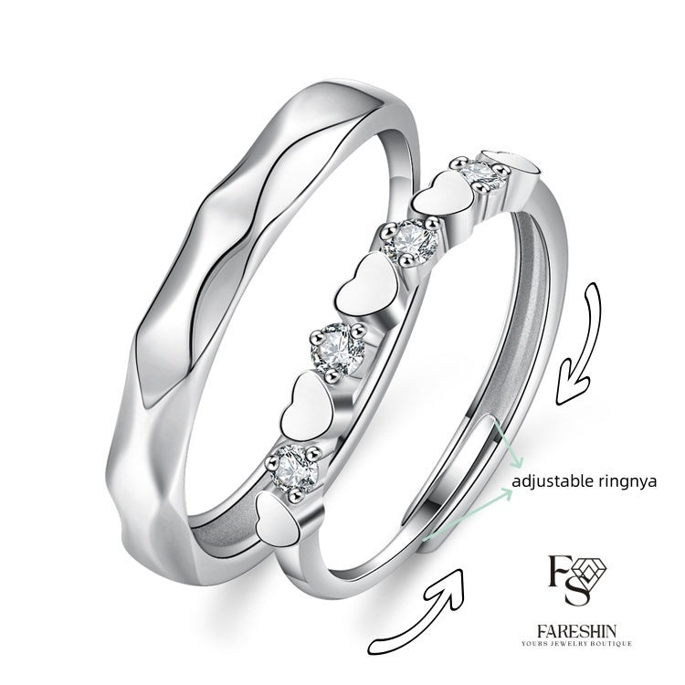 Fareshin Round Cut Heart - , D Color, Vvs1, Moissanite Ring - 0.5ct / 18K Gold Vermeil - additional product view | FARESHIN
