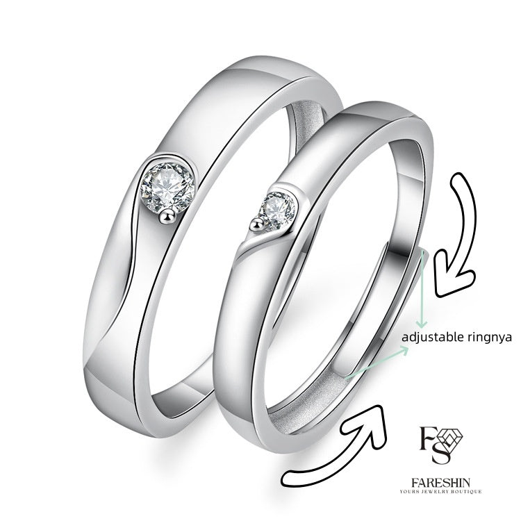 Fareshin Round Cut Sparkle - , D Color, Vvs1, Moissanite Ring - 0.5ct / 18K Gold Vermeil - additional product view | FARESHIN
