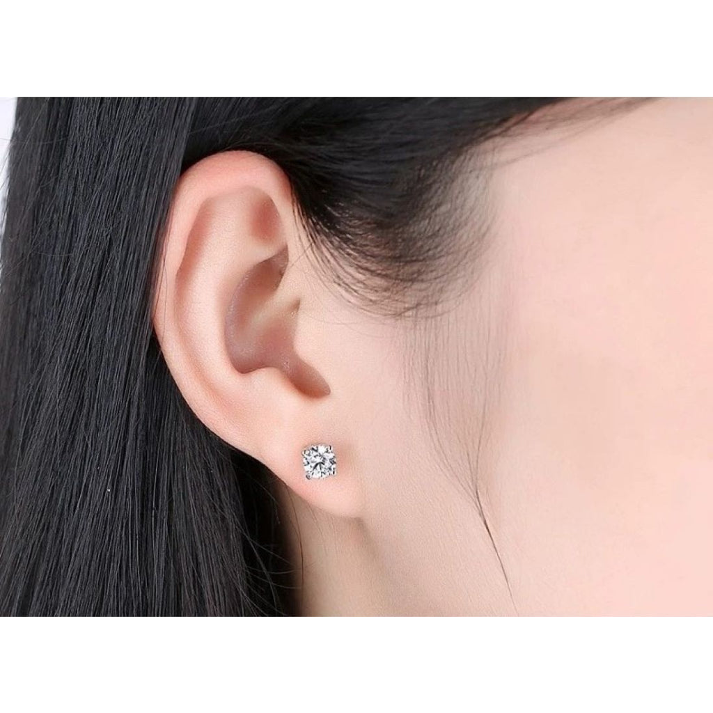 Round Cut Moissanite Heart Ring — 0.5ct, D-color, VVS1, 925 Sterling Silver