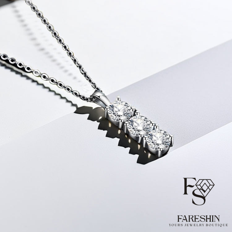 Round Cut Moissanite Star Necklace — 0.5ct, D-color, VVS1, 925 Sterling Silver