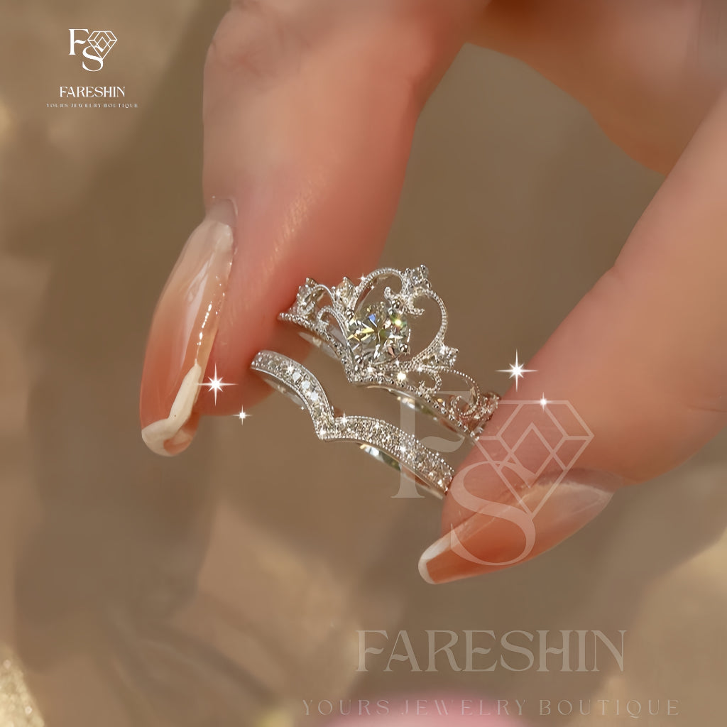 Round Cut Moissanite Princess Ring — 0.5ct, D-color, VVS1, 18K Gold Vermeil