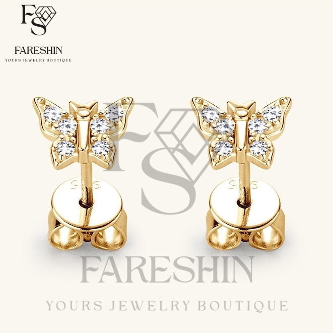 Round Cut Moissanite Butterfly Ring — 2ct, D-color, VVS1, 925 Sterling Silver