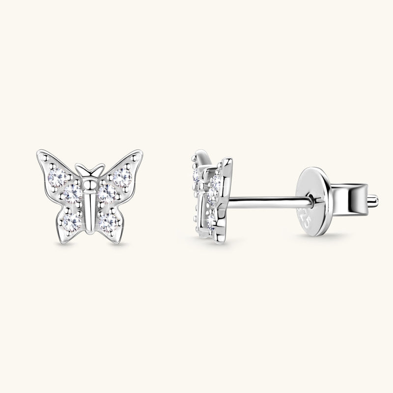 Round Cut Moissanite Butterfly Ring — 2ct, D-color, VVS1, 925 Sterling Silver