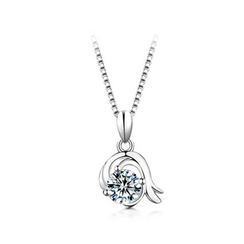 Round Cut Moissanite Classic Necklace — 0.5ct, D-color, VVS1, 925 Sterling Silver