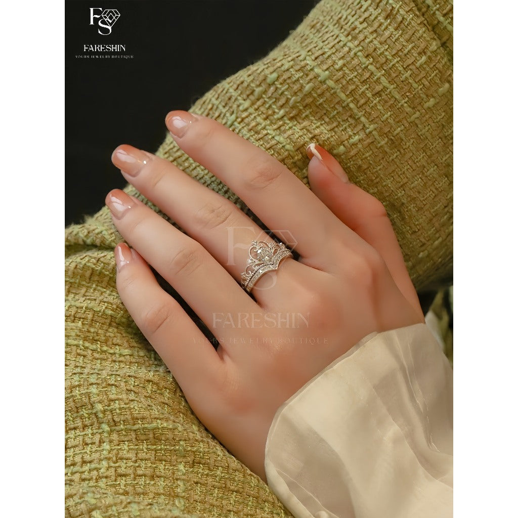 Round Cut Moissanite Princess Ring — 0.5ct, D-color, VVS1, 18K Gold Vermeil