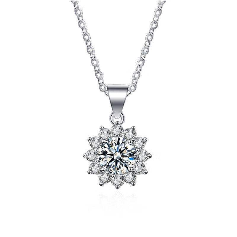 Fareshin Round Cut Classic - , D Color, Vvs1, Moissanite Necklace - 0.5ct / 925 Sterling Silver - additional product view | FARESHIN