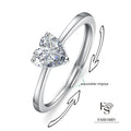 Round Cut Moissanite Heart Ring — 0.5ct, D-color, VVS1, 18K Gold Vermeil