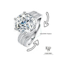 Round Cut Moissanite Heart Ring — 5.0ct, D-color, VVS1, 18K Gold Vermeil