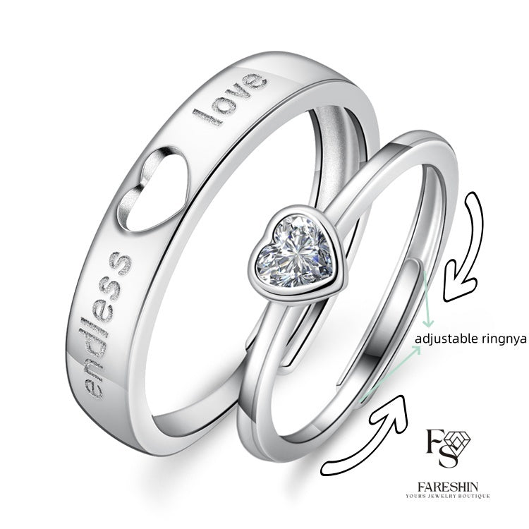 Fareshin Round Cut Heart - , D Color, Vvs1, Moissanite Ring - 0.5ct / 18K Gold Vermeil - additional product view | FARESHIN